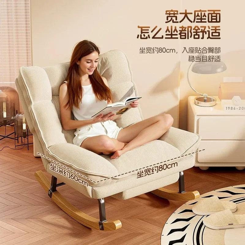 Lazy sofa reclining and sleeping rocking chair household balcony leisure reclining chair living room bedroom single sofa chair