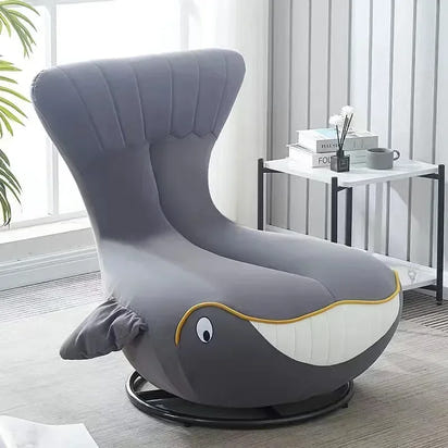 -Fabric Cartoon Seat Shark Transfer Chair Whale Sofa Recliner Single Lounge Children Kids Rocking Chair