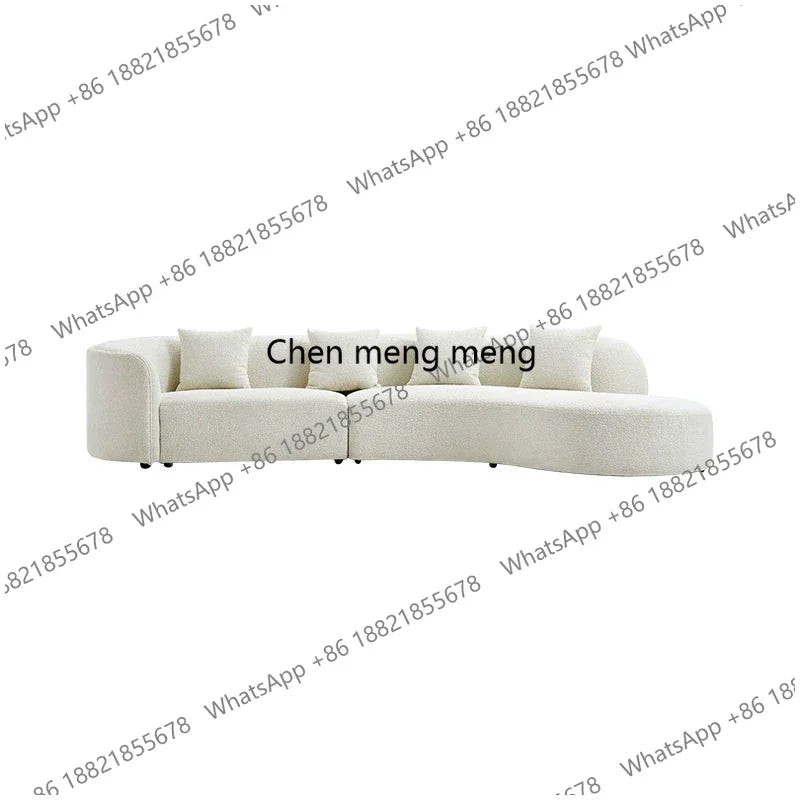 New arrive Cream Floor Living Room Sofas Curved Lounge Ergonomics Women Living Room Sofas White Minimalist Muebles Postmodern Fu