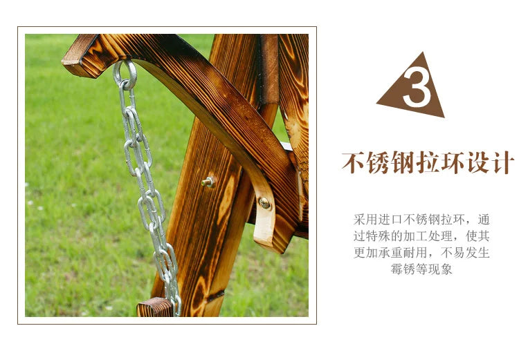 Advanced Wooden Patio Swings Balcony Villa Courtyard Fashion Patio Swings Hotel Simplicity Outdoor Furniture Columpiar Lsqq