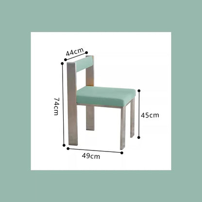 European Style Light luxury Retro Home Use Stainless Steel Dining Chair Advanced Design Living Room Bedroom Leisure Single Chair