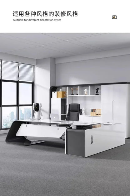 Luxury Long Office Desk Modern Design Storage Multifunctional Office Desk Display Minimalist Mesas Escritorio Trendy Furniture