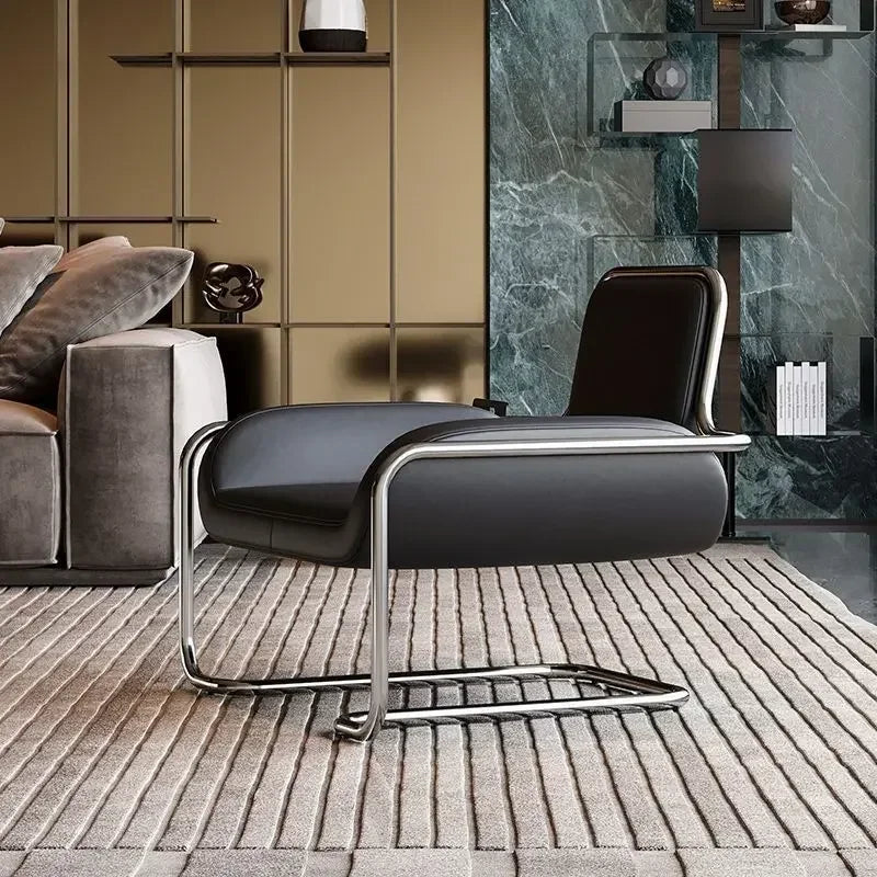 Single Chair Special-shaped Chair Nordic Designer Medieval Stainless Steel Light Luxury Minimalist Living Room Reception Leisure