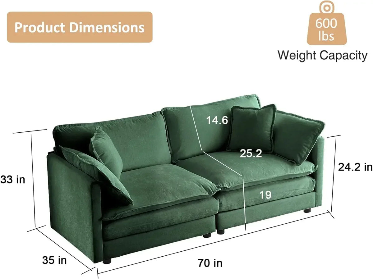 #For L-Shaped Modular Sectional Sofa, 3-Seater Comfy Cloud Couch with Ottoman/Chaise & 5 Pillows for Living Room Bedroom&