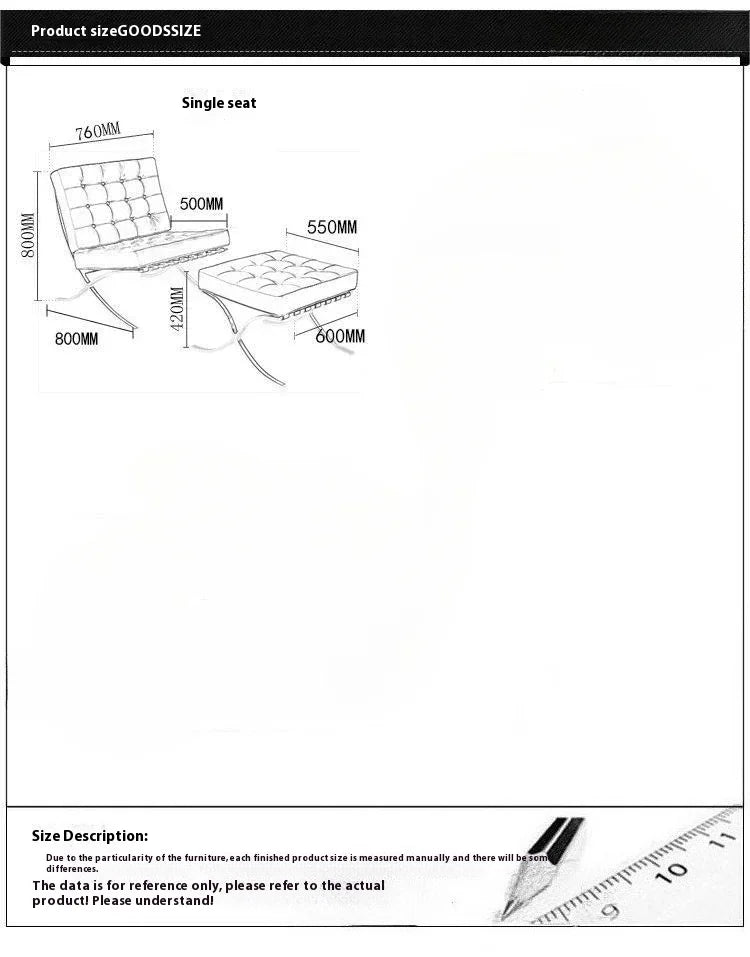 Barcelona Chair Nordic Single Sofa Italian Designer Seat Personality Lounge Chair Lounge Chair Retro Chairs designer chair