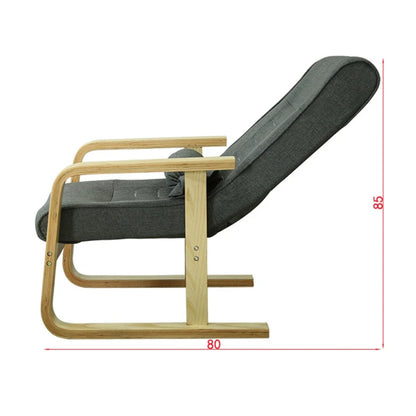 Solid Wood Living Room Designer Leisure Chair Balcony Bedroom Dormitory Fold Recliner Home Furniture Office Backrest Armrests