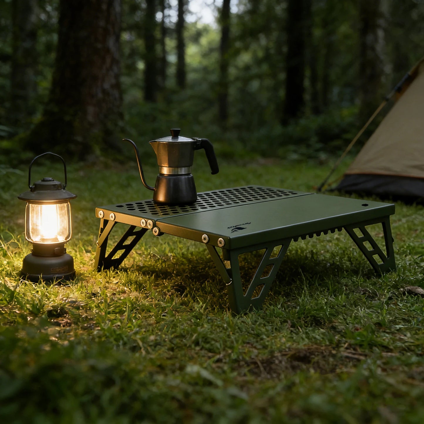 Pocket Mini Table, Foldable Leg Design Aluminum Lightweight Portable Table for Cookware, Camping, Hiking, Fishing