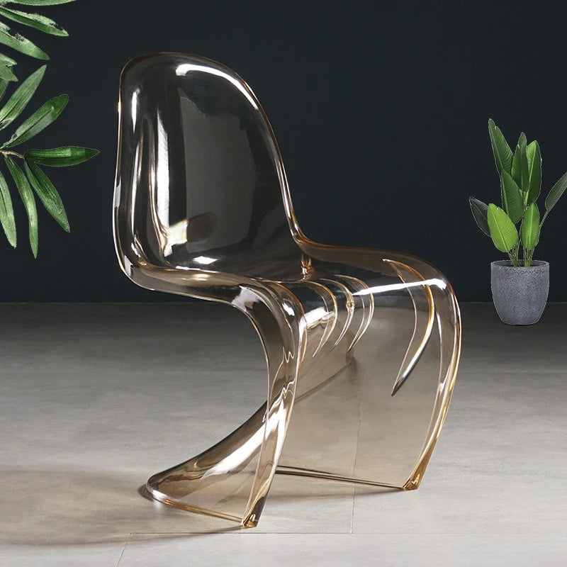 Nordic Modern Simple Creative Acrylic Plastic Dining Chair Red S Beauty Chair Crystal Transparent Pandong Chair Wow