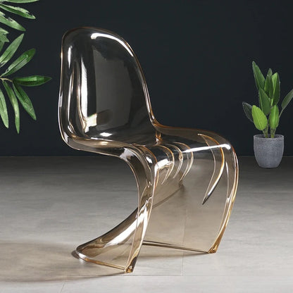 Nordic Modern Simple Creative Acrylic Plastic Dining Chair Red S Beauty Chair Crystal Transparent Pandong Chair Wow