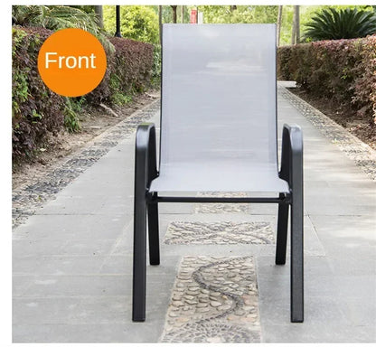 Outdoor Beach Chairs Outdoor Courtyard Balcony Waterproof and Sunscreen Iron Chair Home Leisure Back Armchairs Outdoor Furniture