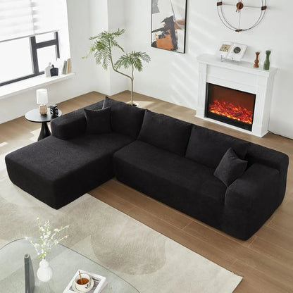 104" Comfy Upholstered Cloud Sectional | L-Shaped Modular Sofa Couch | Modern Minimalist, Deep Seat for Living Room