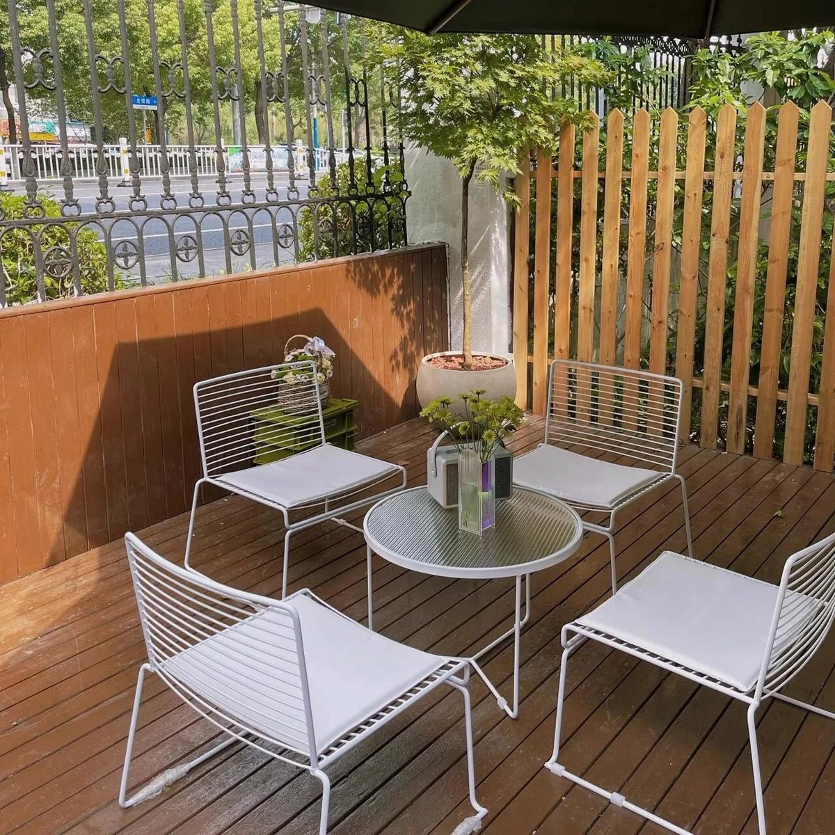 Nordic Courtyard Garden Chair Leisure Simple Combination Terrace Garden Chair Coffee Table Aluminum Furniture Садовый Стул MHHYY