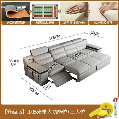 Designer Leather Sofa Living Room Ajustable Lounge Foldable Sofa Reclinable Modular Minimalist Woonkamer Banken Lounge Furniture