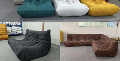 Collection house designer togo floor-to-ceiling single sofa Nordic balcony study lazy caterpillar Internet celebrity cream sofa