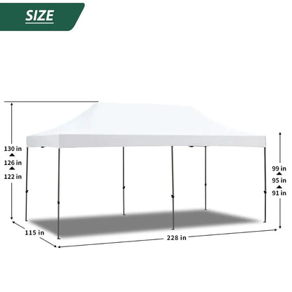 10x20 Pop Up Canopy Tent Commercial Instant Waterproof UV Protection Outdoor Party Event Festival White Custom