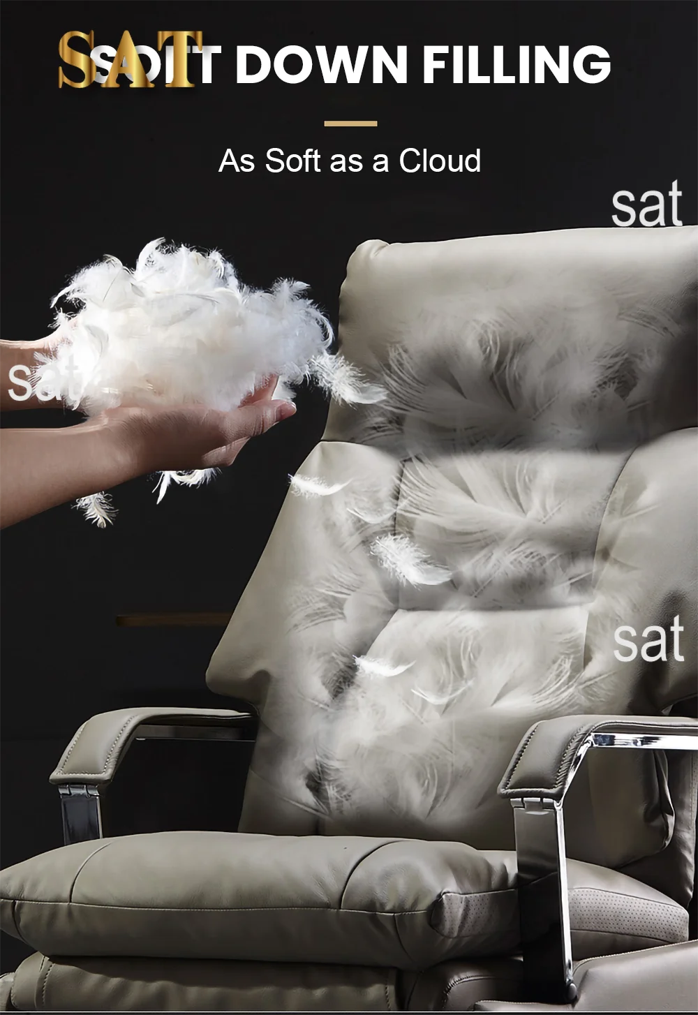 Electric massage boss chair, computer chair, comfortable sitting, office chair, backrest, reclining sofa chair