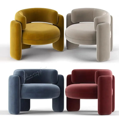 Cream single sofa chair designer lazy living room balcony modern simple and lightweight luxury reception lounge chair
