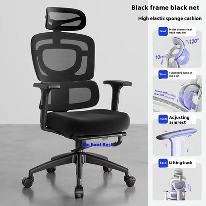 Ergonomic Office Chair with Lumbar Support Adjustable 3D Armrests Recline Tilt Function Mesh Seat for Home Office