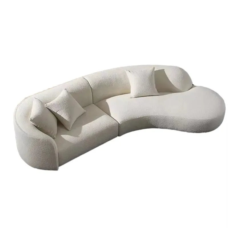 Modern Design Sectional Sofa Set Living Room Hotel Furniture with Curved Modular Velvet Fabric Couch
