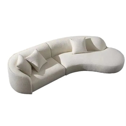 Modern Design Sectional Sofa Set Living Room Hotel Furniture with Curved Modular Velvet Fabric Couch