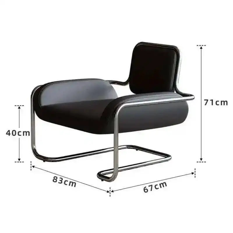 Armchair Nordic Chairs Comfortable Leather Living Portable Room Sofa Relaxing Single Person Backrest Chair Office Home Furniture