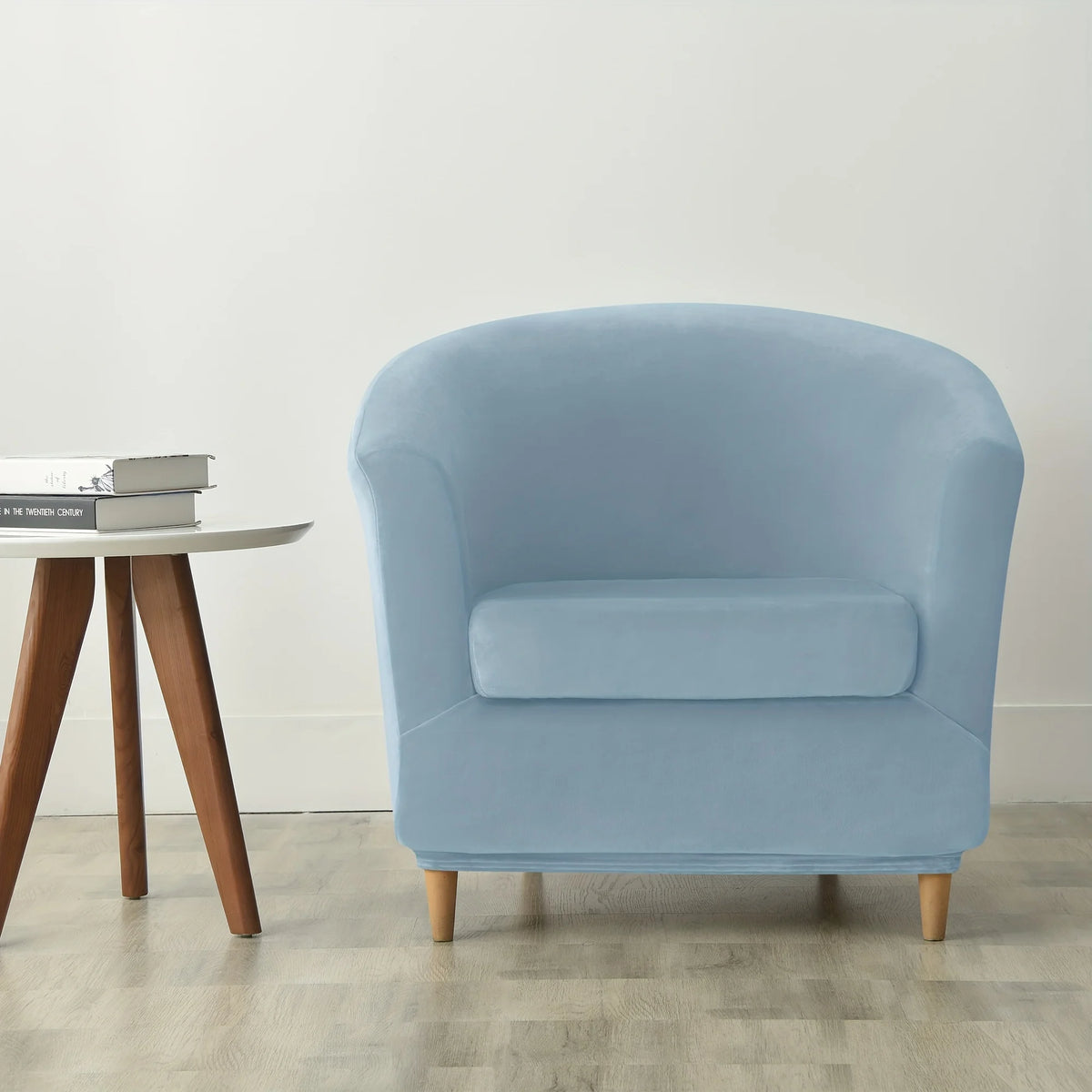 2pc/set Plush Club Chair Slipcover Stretch Elastic Chair Covers Solid Color Tub Chair Slipcovers Spandex Armchair Sofa Cover