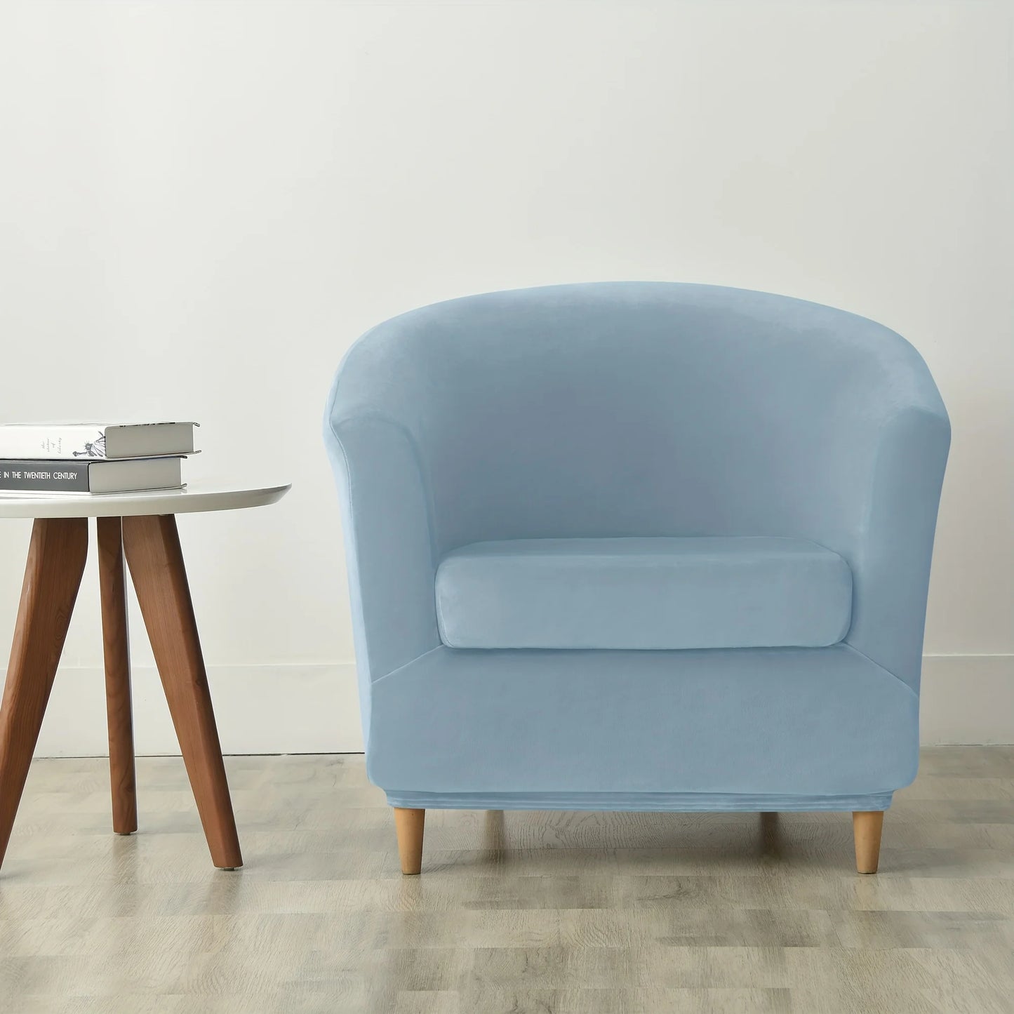 2pc/set Plush Club Chair Slipcover Stretch Elastic Chair Covers Solid Color Tub Chair Slipcovers Spandex Armchair Sofa Cover