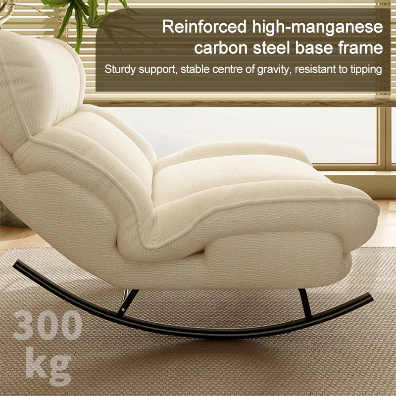 Living Room Luxury Reclining Lounge Chair Adjustable Backrest Rocking Sofa Chair Modern Home Cozy Relaxing Chair with Steel Base