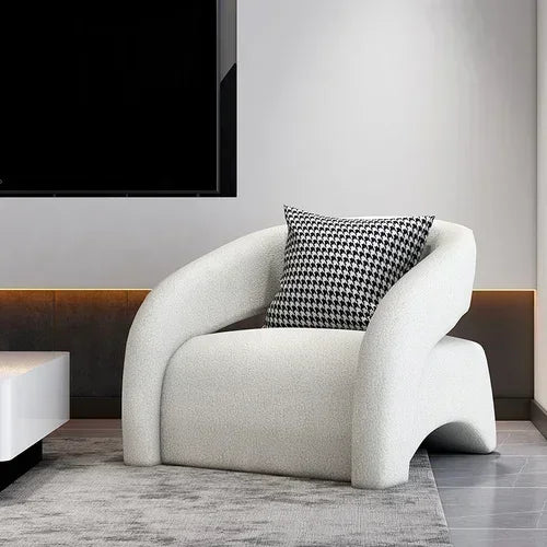 Sofa Esigner Curved Single Houndstooth Couch Nordic Living Room Balcony Leisure Creative Chair Designer