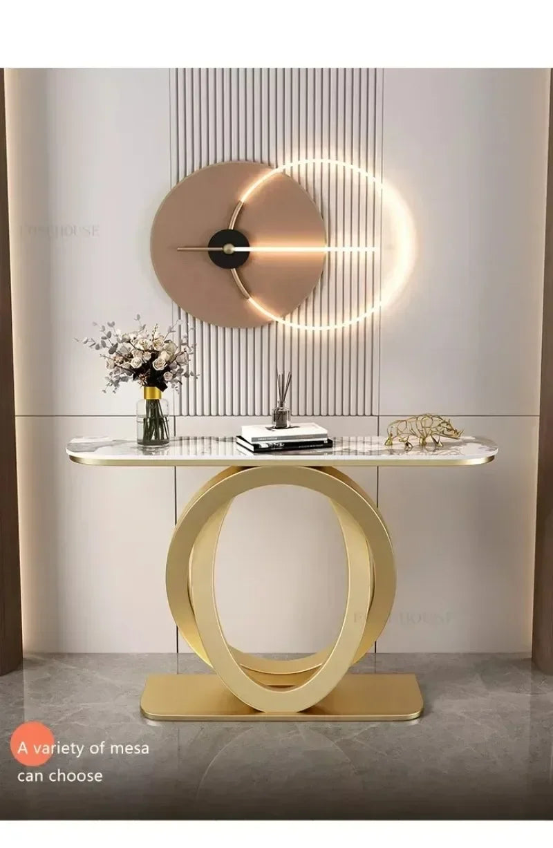 Luxury Iron Console Table Italian Semi-circular Entrance Cabinet Tables Home Furniture Creative Corridor Entryway Table