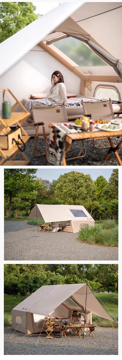 2025 New 2-in-1 Auto Inflatable Tent with Sunshade Waterproof Lightweight Pop-Up Camping Tent for Overnight Outdoor Instant Shel