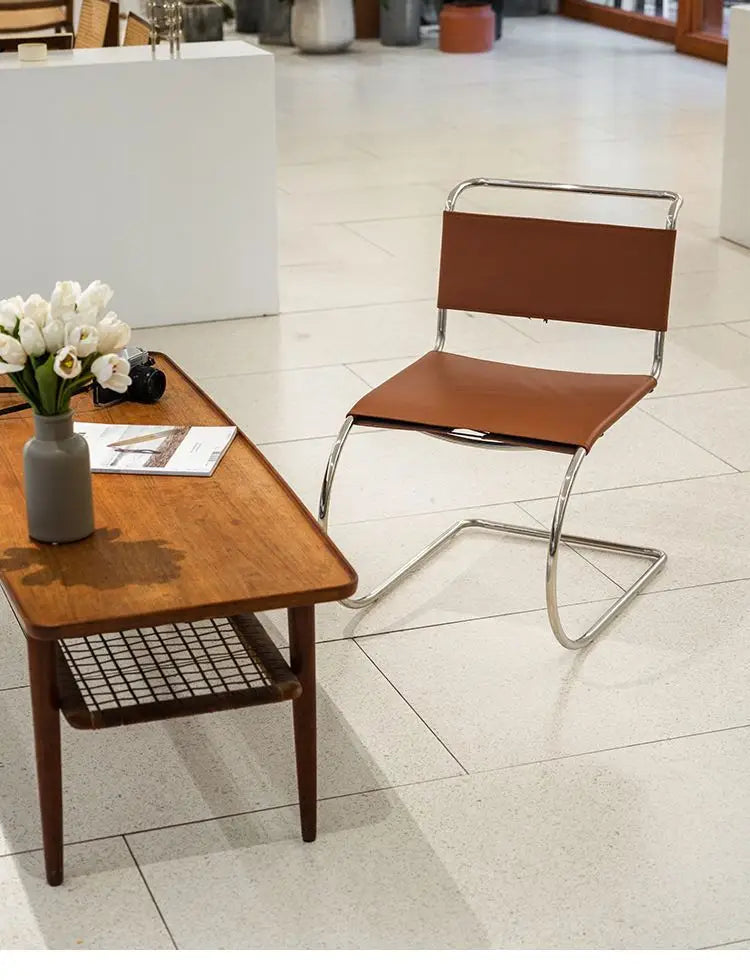 Nordic Minimalist Stainless Steel Dining Chair Armless Modern Simple Antique Furniture Wind Back Chair