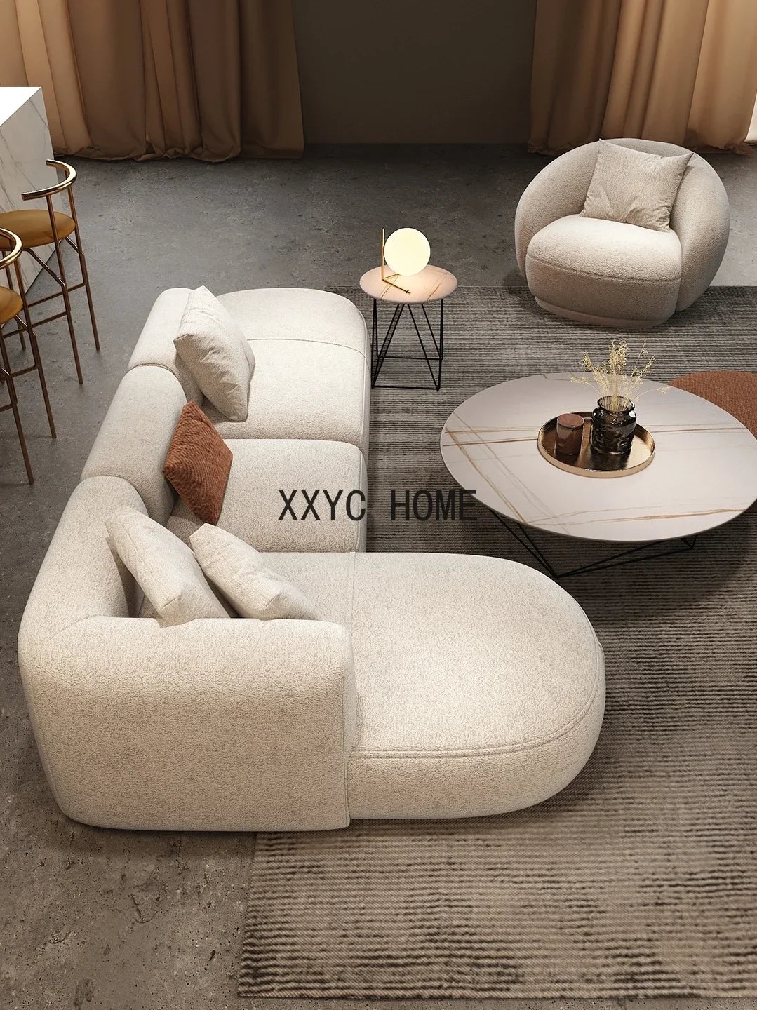 Minimalist modern white sofa