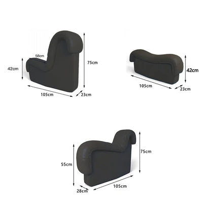 Artistic High End White Leather De Sede DS 600 Snake Sofa Curved Modular Sectional Sofa Round Water Proof Couch Set