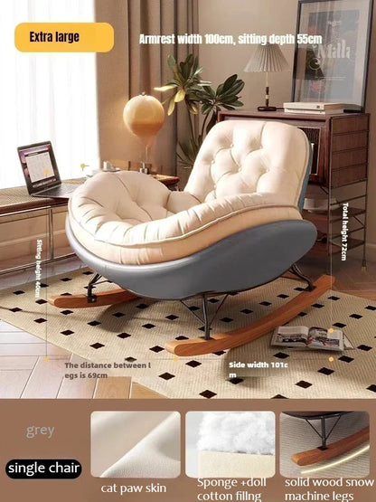 Lazy Sofa Rocking Chair Bedroom Lounge Chair Carefree Adult Living Room Single Balcony Leisure Rocking Chair Recliner Chairs