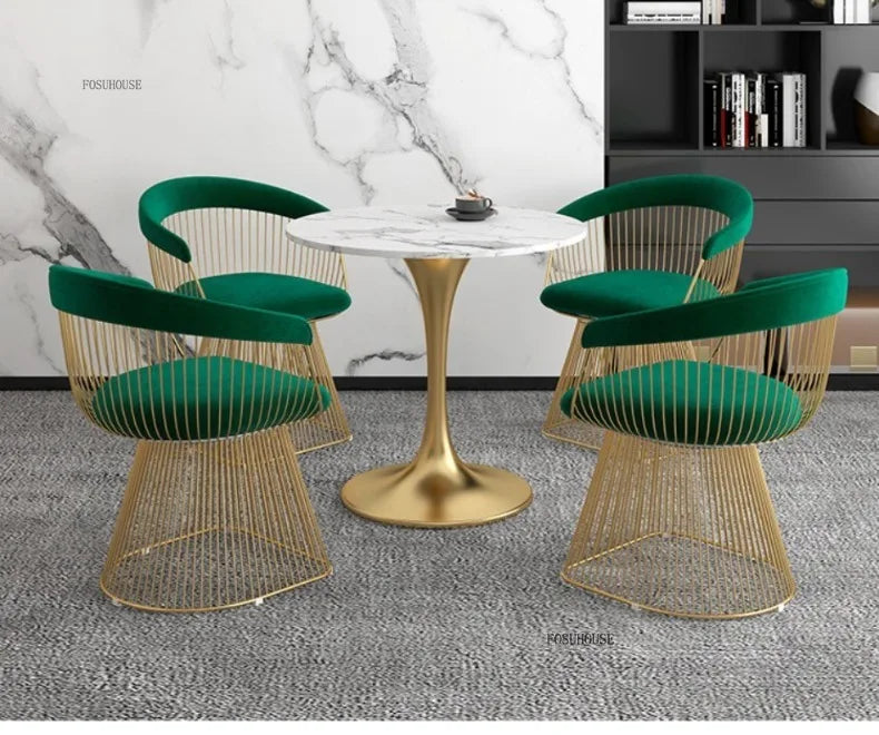 Nordic Designer Living Room Chair for Hotel Lobby Small Apartment Hollow Back Chairs Senior Leisure Creative Armchair for Cafe T