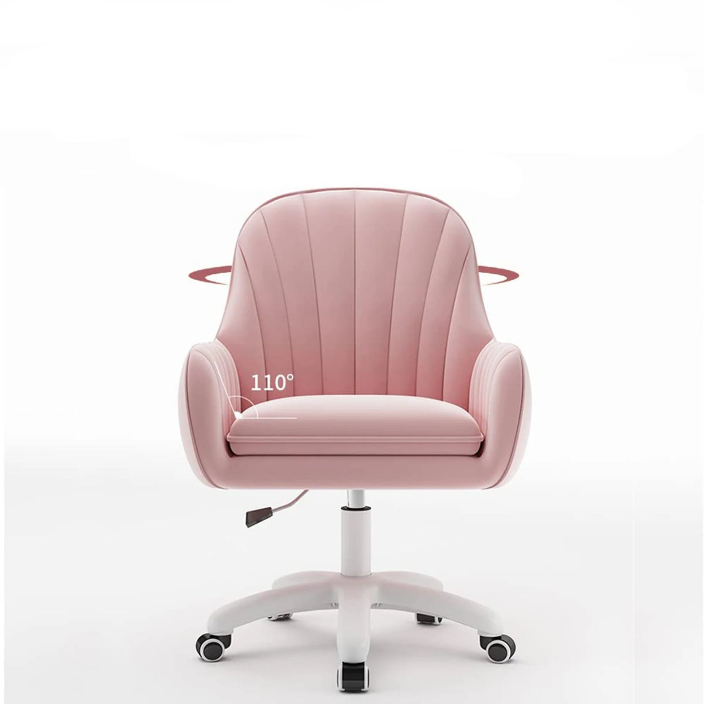 Home Office Chair Computer Chair with Mid-Back Upholstered Modern Tufted Task Chair Swivel Height Adjustable Velvet Chair.