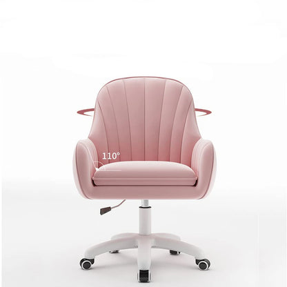 Home Office Chair Computer Chair with Mid-Back Upholstered Modern Tufted Task Chair Swivel Height Adjustable Velvet Chair.