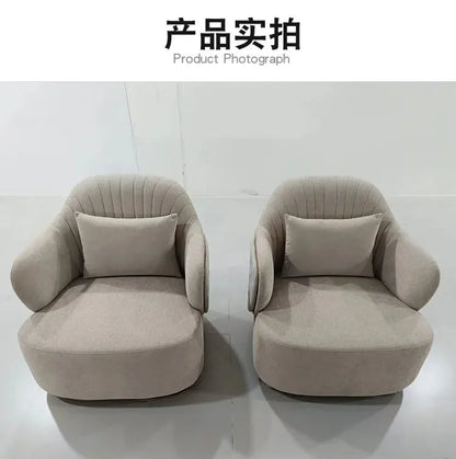 Italian light luxury single sofa chair villa living room home leather armchair model room designer leisure