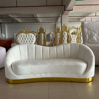 Factory direct sales light luxury velvet curved sofa wedding sofa living room homestay hotel leisure sofa