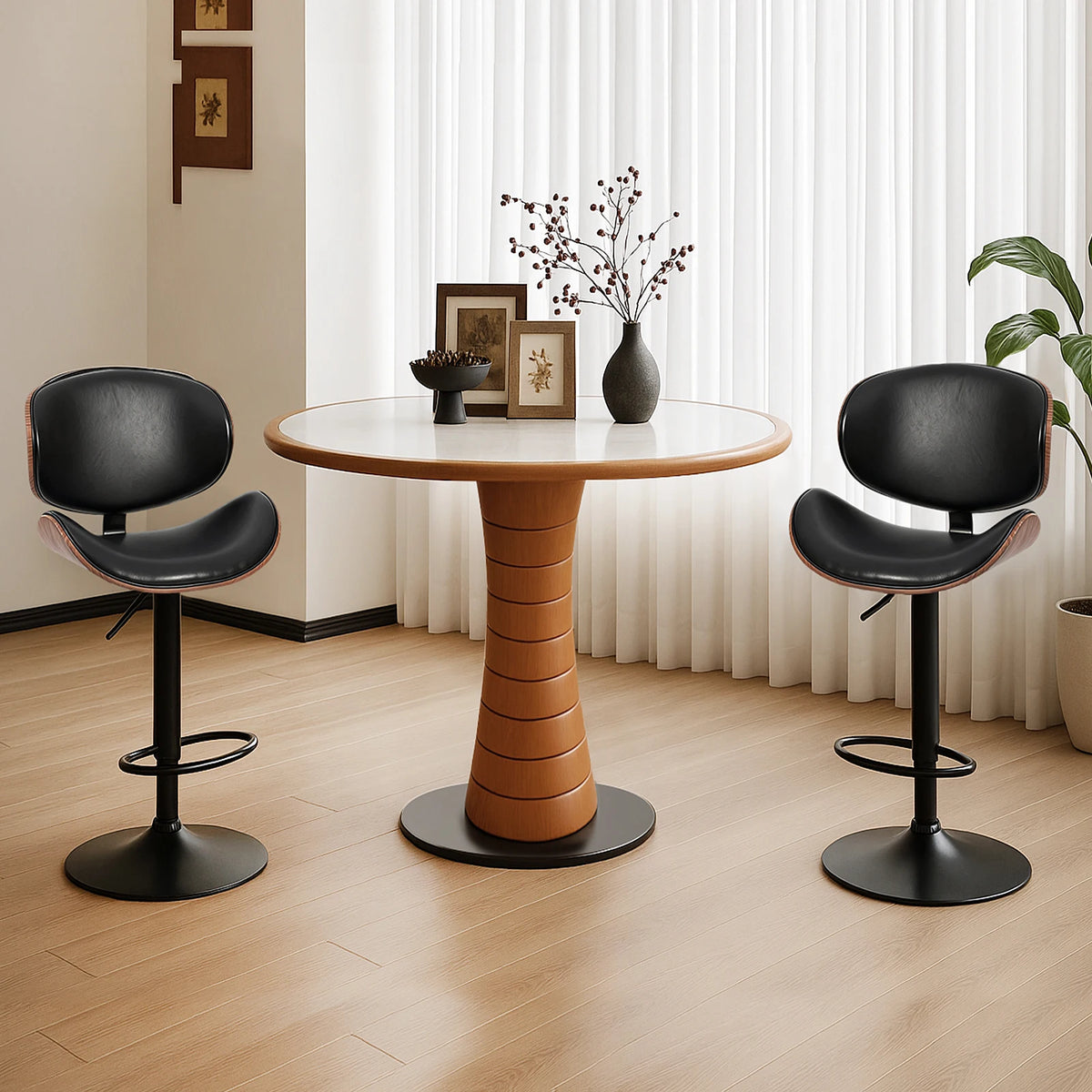 JHK – chaise d'ordinateur de bureau ergonomique pivotante et réglable, Support lombaire en cuir PU avec dossier et repose-pieds pour le bureau