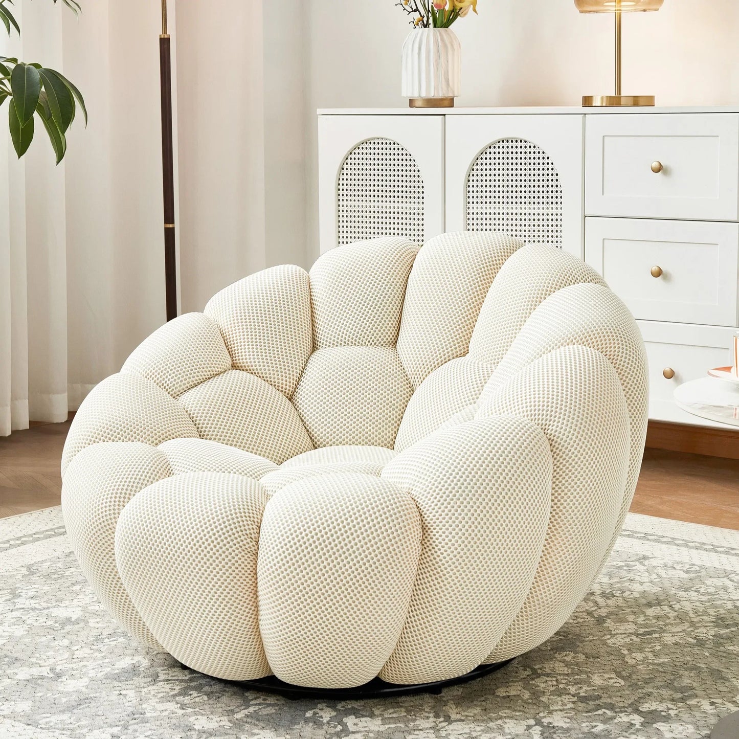 Modern Pumpkin Chair Luxury Bubble Sofa Single Lounge Seat Lazy Recliner for Bedroom Balcony Living Room Aesthetic Accent