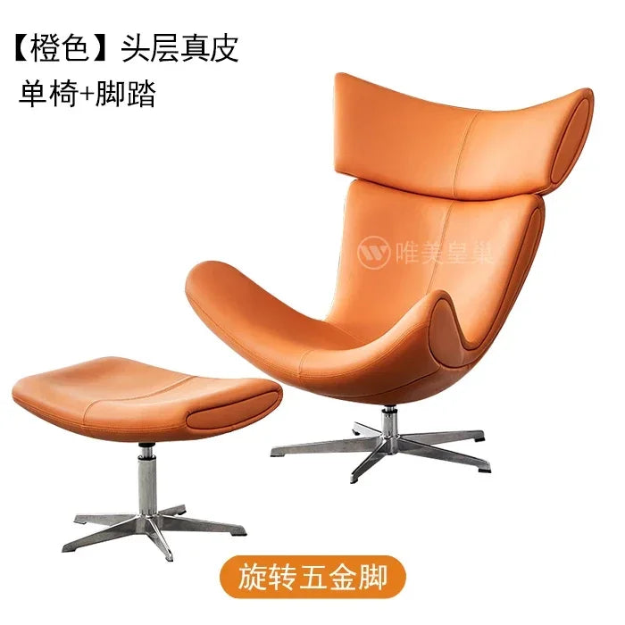 Comfortable Ergonomic Living Room Chairs Modern Leather Nordic Sofa Chairs Designer Recliner Portable Fauteuil Salon Furniture