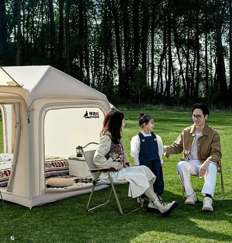 Portable Inflatable Tent Waterproof Sun Protection Thickened Quickly Open Tents Nature Hike Family Travel Camping Shelter Tents