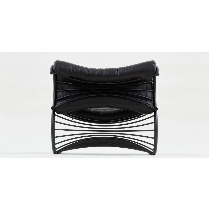Nordic modern stainless steel single-back lounge chair, ergonomically designed for use in homes and living rooms
