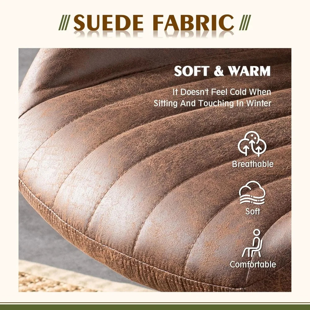 ergonomic high-back swivel chair in modern style with brown suede fabric for comfortable home office use