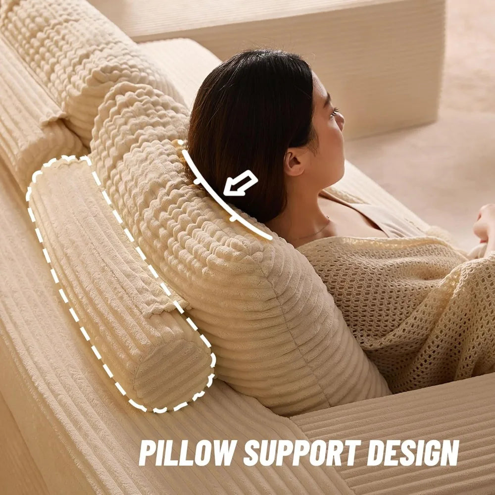 107 Boneless Couch with Deep Seat, Modular Sectional Sofa, Cloud Sectional Couch for Living Room, No Assembly Required