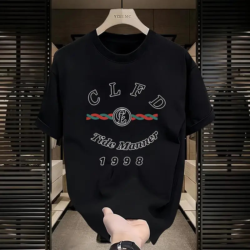 Men's Pure Cotton T-shirt, Fashionable and Trendy Hip-hop 2026 New Style Loose and Comfortable Sports Latest Style Affordable