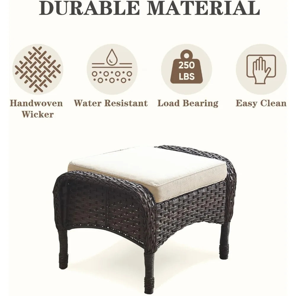 Hot Sale.Brown,6 Pieces Wicker Patio Conversation Sets with Outdoor Swivel Rocker Chairs and Loveseat Glider Chair-NEW