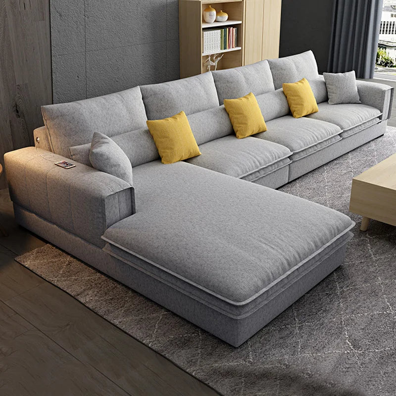 Nordic Luxury Technology Cloth Corner Fabric Sofa Set Lounge Living Room Sofas Sectional Modern  l Shaped Sofa